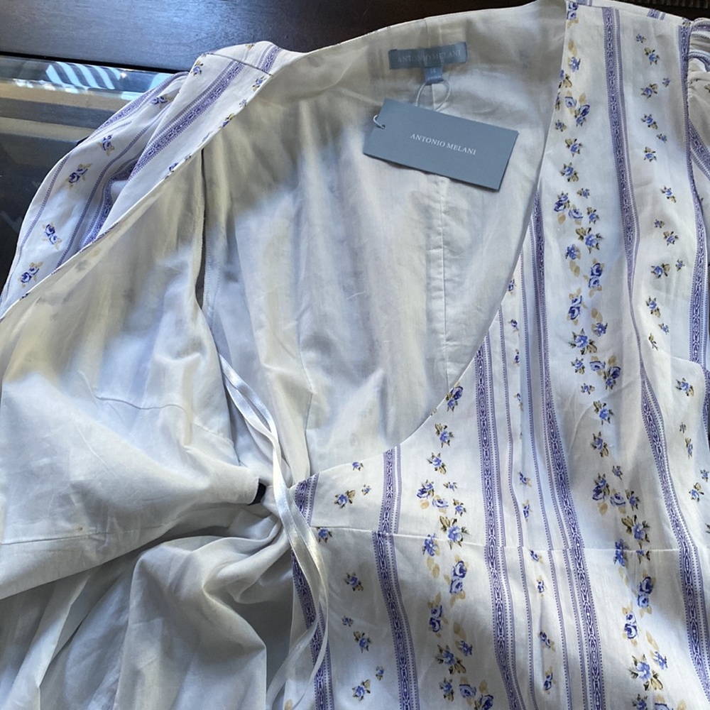 Antonio Melani
Cleo Linen Floral Stripe Wrap Midi Dress - Picture 7 of 13